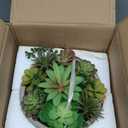 8inch Artificial Succulent Plants in Pots,Large Fake Succulents with Creamy White Ceramic Pot for Home Office Desk Bathroom Coffee Table Decor