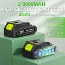 21V Hedge Trimmer Cordless with Battery, 20" Lightweight Electric Bush Trimmer, 2X 2.0Ah Batteries & LCD Display, 180 Rotating Handle, 3000RPM Dual-Action Blades, 2/3" Gap for Shrubs