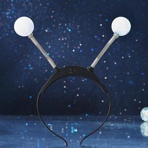 JAKAWIN Light Up Alien Antenna Headband Led Rave Costume Hair Accessories for Women (1 Silver)