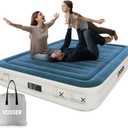 Queen Air Mattress with Built-in Pump,Fast & Easy Inflation/Deflation Inflatable Mattress, Foldable Blow Up Mattress with Storage Bag, Inflatable Bed for Home, Camping & Guests