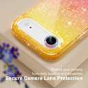 Choiche Compatible for iPhone 17 Air Case, Women Cute Clear Glitter Bling Sparkly Case, [1 x Diamond Camera Lens Protectors] [2 x Tempered Glass Screen Protectors] 6.5-inch (Glitter Gold/Pink)