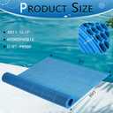 Tondiamo Drainage Pool Flooring Mats Swimming Pool Non Slip Mat PVC Splash Matting Mesh Hollow Doormat Roll for Outdoor Indoor Patio Restaurant Garage Kitchen Bathroom Bars(3 x 30 ft,Blue)