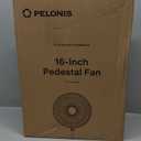 PELONIS 16 inch Pedestal Fan for Bedroom , Oscillating Fan, 3-Speeds, 90 Oscillation, Adjustable Height, Floor Fan, Standing Fan for Living Room, Kitchen, and Home office, Black