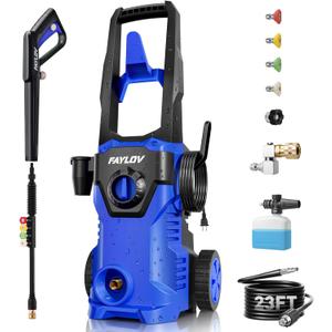 Pressure Washer, 2026 Upgraded Power Washer with No-Bend 360 Nozzle, Pressure Washer Foam Cannon & 4-Nozzle Set, Portable Pressure Washer for Cars & Undercarriage Cleaning Vehicles (Blue)