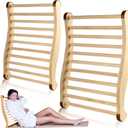 Sauna Backrest Infrared 2-piece set Ergonomic S-Shaped Design, Premium Heat-Resistant Cedar Wood, Non-Slip & Comfortable Support Cushion Suitable for Infrared Sauna Backrest and Barrel Sauna Backrest