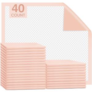 MKISS Heavy Duty Bed Pads 40" x 40"(40 Count), Disposable Super Absorbent Incontinence Underpads, Extra Large and Thicken Chucks Pads for Adults, Children, Babies, Elderly and Pets