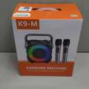 Karaoke Machine, Portable Bluetooth Speaker with 2 Wireless Microphones for Adults & Kids with Lights, Karaoke Microphone with PA System Supports USB/TF/FM/AUX for Home Party Home System Packages (Black)