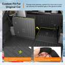 powoq 7 Seats Cargo Mat Compatible with 2024-2026 Lexus TX350 TX500H TX550H+ Cargo Liner Trunk Mat TPE Backrest Trunk Liner Replacement for 2024 2025 2026 Lexus TX Accessories