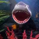 Aquarium Decor Magnetic Great White Shark Ornament  Wall-Mounted Fish Tank Accessory