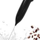 SIMPLETaste Milk Frother Handheld Battery Operated Electric Foam Maker, Black Drink Mixer with Stainless Steel Whisk for Cappuccino, Bulletproof Coffee, Latte
