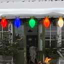 SUNSGNE Jumbo Christmas Lights, 16FT Large Christmas Lights with 10 5'' LED Giant Multicolor Bulbs, C7 Big Bulb Vintage Christmas Light for Holiday Home Tree Roof Yard Garden Decor, Green Wire