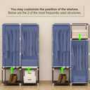 Portable Closet Wardrobe for Small Room, 35-Inch Clothing Organizer Storage Rack with 2 Clothes Hanging Rods and 4 Shelves, Non-Woven Fabric Cover, Black