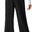 ODIZLI Women's High Waist Wide Leg Pants Casual Trousers Sweatpants Lounge Wear Fashion (Black, M)