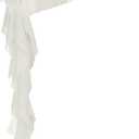 Womens Tulle Short Skirt Sexy Y2K Asymmetrical Low Waist Flowy Ruffle Pleated Mini Skirts Dance Sexy Rave Cloth, Large, White (Style 2)