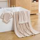 XIQ 40x80 Inches Bath Sheets Extra Large Bath Towels Set Super Soft Quick Dry Luxury Microfiber Shower Towels for Bathroom Beige,1PCS