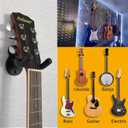 Wall Guitar Hanger 2 Pack Ajustable Guitar Holder Secure and Stylish for Acoustic Electric Bass Guitar Wall Mount Metal Holder(2 Pack-Red Bronze)