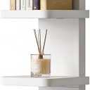 Versatile 7 Tier Wall Shelf Unit, Floating Shelves for Wall (Round Corner), Vertical Lack Wall Shelf for Bedroom, Vanity, Living Room, Home Decor Makeup Organizer Display, White