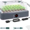 Sondiko Seed Starter Tray with Grow Light, Heated Seed Starter Kit with Temperature Display, Humidity Dome Germination Kit, Adjustable Plant Light for Seed Starting and Seedling Growth (Gray)