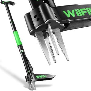Weed Puller Tool with Long Adjustable Handle (36", 40", & 45"), Quick-Release Weed Ejector Mechanism, Lightweight Aluminum Stand-Up Heavy Duty Weed Remover, 4-Claw Head & Foot Pedal for Easy Weeding (Large)
