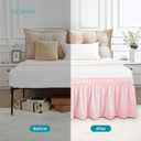 Vocander Pink Bed Skirt Queen Size 14 Inch Drop, Elastic Wrap Around Dust Ruffle Bed Skirting Easy to Put, Adjustable Tailored Bedskirts Fade & Wrinkle Resistant