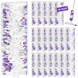 20 Pack Disposable Mopping Pads Compatible with Swiffer PowerMop Multi-Surface Mop Pad Refills and Swiffer PowerMop Wood Mop for Floor Cleaning, Powerful and Efficient Clean Pads Replacement (Purple)