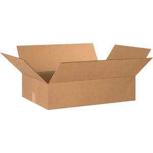 BOX USA 24166 Flat Corrugated Cardboard Box 24" L x 16" W x 6" H, Kraft, For Shipping, Packing and Moving (Pack of 20)
