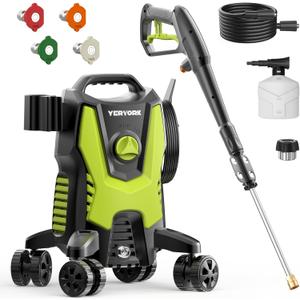 Electric Pressure Washer, 4500 PSI 2.8 GPM Power Washer with Anti-Tipping Technology, 4 Quick Connect Nozzles, Foam Cannon, Stainless Steel Lance, High Pressure Washer for Cars/Fences/Driveways/Patios