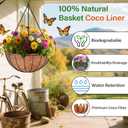 Halatool 2 Pack 20 Inch Coconut Liners for Planters 100% Natural Hanging Basket Liners Round Coco Coir Liner for Balcony Garden Patio Porch Home Decor