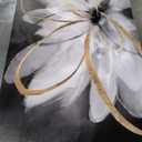 SOUGUAN Room Decor Floral Wall Art 24"x48" botanical Painting Black Art for Living Room Kitchen Dining Room Home Office