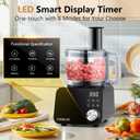 COOKLEE Food Processor, 600 Watts, 6 Functions Electric Vegetable Chopper for Chopping, Mincing, Dicing, Shredding, Slicing, Purees & Dough with 12cup Processor Bowl, Food Chute & Pusher, Black