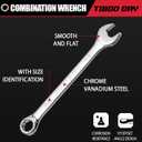 Combination Wrench, 21mm Metric Combination Spanner Wrenches, 12 Point Box End Head Combination Wrenches 15Offset with Electroplated CR-V Steel Body for Auto Construction and Mechanical Applications