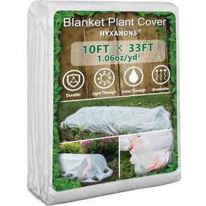 10 * 33 FT Plant Covers Freeze Protection, 1.06 oz/yd Large Thick Floating Row Cover Fabric for Winter Frost Protection, White Blanket Cloth for Outdoor Garden Vegetables in Cold Weather