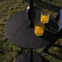 Sundale Outdoor Adjustable Umbrella Table, 20'' Portable Round Umbrella Table Tray for 1.5ft Patio Umbrella Pole, 20-in