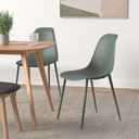 Poly & BARK Isla Modern Kitchen Chairs Set of 4 - Plastic Dining Chair with Metal Legs - Quick Assembly Simple Cafe Chairs Plastic for Indoor or Outdoor - Pistachio Green