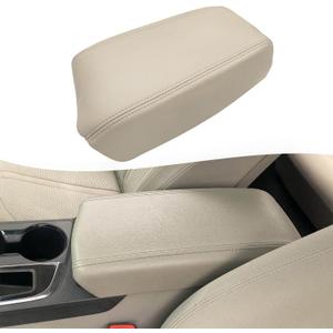 KBH Center Console Armrest Cover Upholstery for Hyundai Sonata 2015-2019, Middle Console Lid Replacement Cover Accessories, Vinyl Leather, Anti-Scratch, Beige