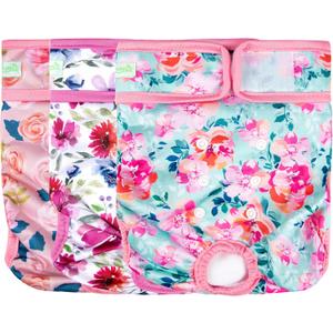 wegreeco Washable Female Dog Diapers Highly Absorbent Reusable Diapers for Dog in Heat Period, 3 Pack (Ink Painting, Medium) (Medium (12"-15" Waist))