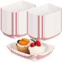 Pro.me Party Decorations Paper Food Trays, Disposable Nacho Trays, Baseball Food Boats for Parties and Hot Dogs, Events, Snacks, Cand, (100 Pack 5lb）
