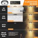 Motion Sensor Outdoor Ceiling Light, Flush Mount LED Ceiling Light Fixture, 12" Dusk to Dawn Porch Lights for Outdoor Ceiling, Black Ceiling Lamp for Entryway, Garage, Hallway
