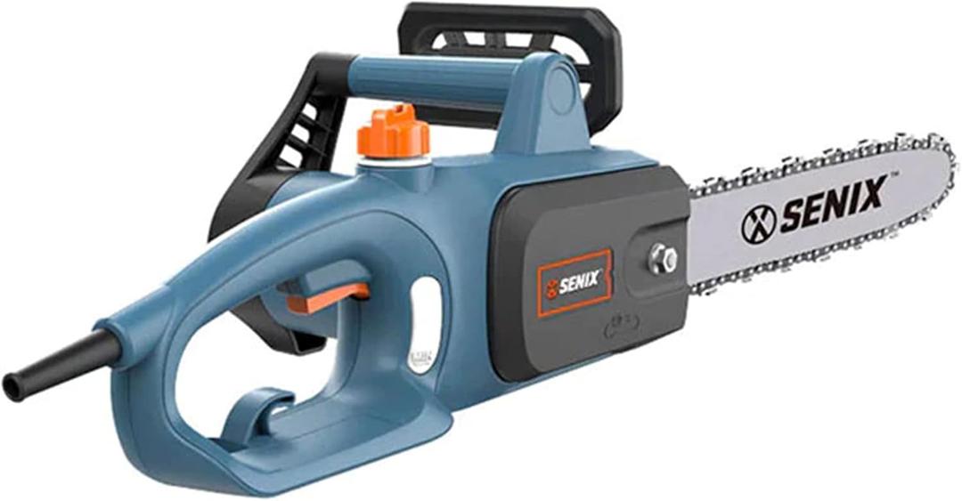 SENIX CSE10-L 10 AMP Electric Chainsaw with 14-inch Bar and Chain for Trees, Limbs, and Firewood, Rear Handle