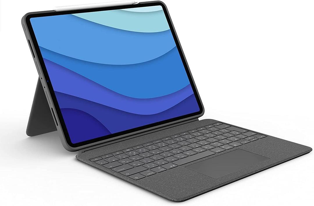 Logitech Combo Touch iPad Pro 12.9-inch(5th, 6th gen - 2021, 2022)Keyboard Case -Detachable Backlit Keyboard with Kickstand, Click-Anywhere Trackpad, Smart Connector - Oxford Gray 