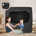 Blackout Cover for Pack N Play and Crib, Blackout Sleep Tent for Babies and Toddlers, Breathable Baby Sleep Pod with 4 Larger Vents, Blocks 98%+ Light for Quality Sleep