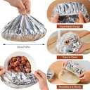Aluminum Foil Food Covers, Aluminum Foil Insulation Cover, Reusable Heat Insulation Fresh-Keeping Elastic Food Covers 60Pcs