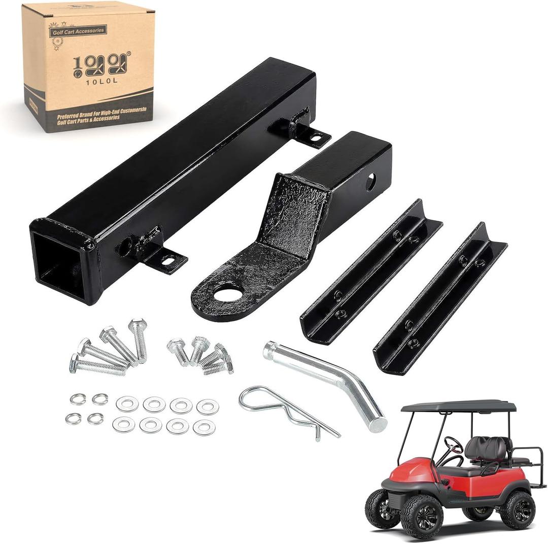 Golf Cart Rear Seat Trailer Hitch with Receiver for Club Car Precedent 2004-up, Step on Back of Golf Cart