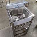 Utility Sink Free Standing Single Bowl Kitchen Sink with Cold and Hot Water Pipe Stainless Steel Sink for Laundry Room Bathroom Farmhouse Mens Gifts, Height: 37 in Inner bowl: 17*13.5 in Backsplash: 4.5 in Leg: 33in