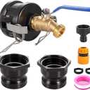 Ceaeso IBC Tote Hose Adapter, 2" Camlock Adapter for 275-330 Gallon IBC Tote Tank with 2 Size Cam Groove Fittings (2" Coarse and 2" Fine), Camlock Fittings to 3/4" Garden Hose Male Thread
