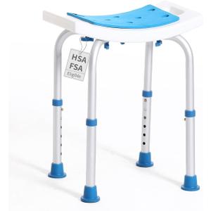 FSA/HSA Eligible Shower Chair for Inside Shower, Shower Stool for Insidetub, Tool-Free Assembly Shower Seat for Bathtub, Shower Bath Chairs for Seniors/Disabled by SOUHEILO
