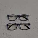 EASY READ 2 Pairs Sporty Style Reading Glasses for Men，Rectangular TR90 Blue Light Blocking Readers with Spring Hinge +2.5