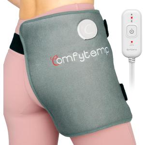 Comfytemp Hip Heating Pad for Hip/Sciatica Pain Relief - FSA HSA Eligible Hip Brace, Birthday Gifts for Mom/Women/Wife/Men, Lower Back/Thigh/Buttock Electric Heat Pad, Hot Physical Therapy(S/M) (Gray)