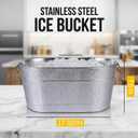 18 Stainless Steel Beverage Tub - 5 Gallon - Gold Handles & Shovel Included - Holds 30 Bottles & Stays Cold for Hours - Use as Wine Bottle Chiller to Beer Bucket Holder - Leak Proof (Gold)
