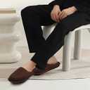 COFACE Mens Memory Foam House Slippers Slip On Cozy Scuff Shoes Indoor/Outdoor with Arch Support Size 7-15 (Brown)